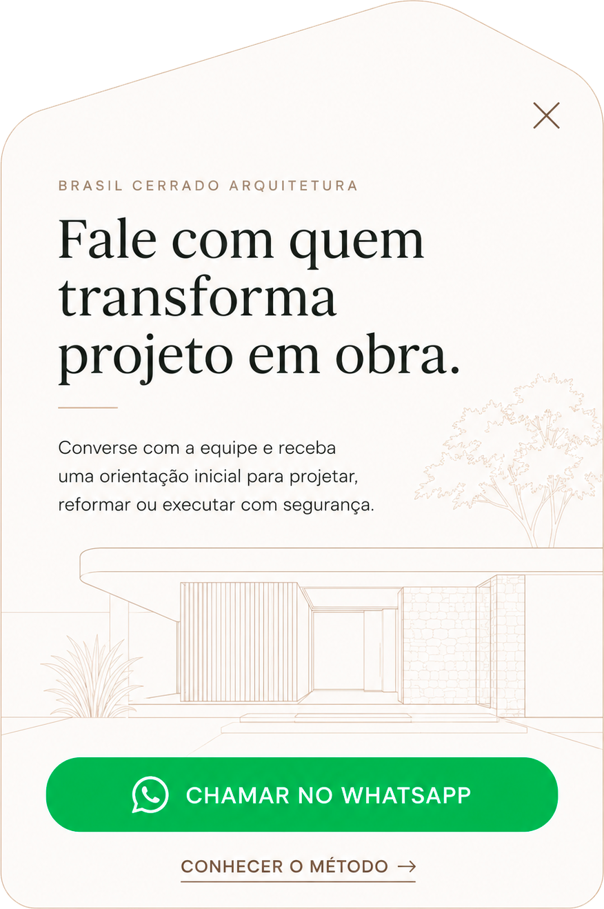 Fale com quem transforma projeto em obra. Converse com a equipe e receba uma orientação inicial para projetar, reformar ou executar com segurança.